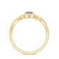 Anillo de promesa de tanzanita genuina con vástago cruzado