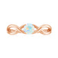 Natural Ethiopian Rainbow Opal Promise Ring with Crossover Shank