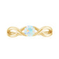 Natural Ethiopian Rainbow Opal Promise Ring with Crossover Shank