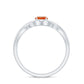 0.4 Carat Solitaire Fire Opal Crossover Engagement Ring