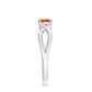 0.4 Carat Solitaire Fire Opal Crossover Engagement Ring