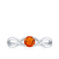 0.4 Carat Solitaire Fire Opal Crossover Engagement Ring