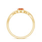 0.4 Carat Solitaire Fire Opal Crossover Engagement Ring