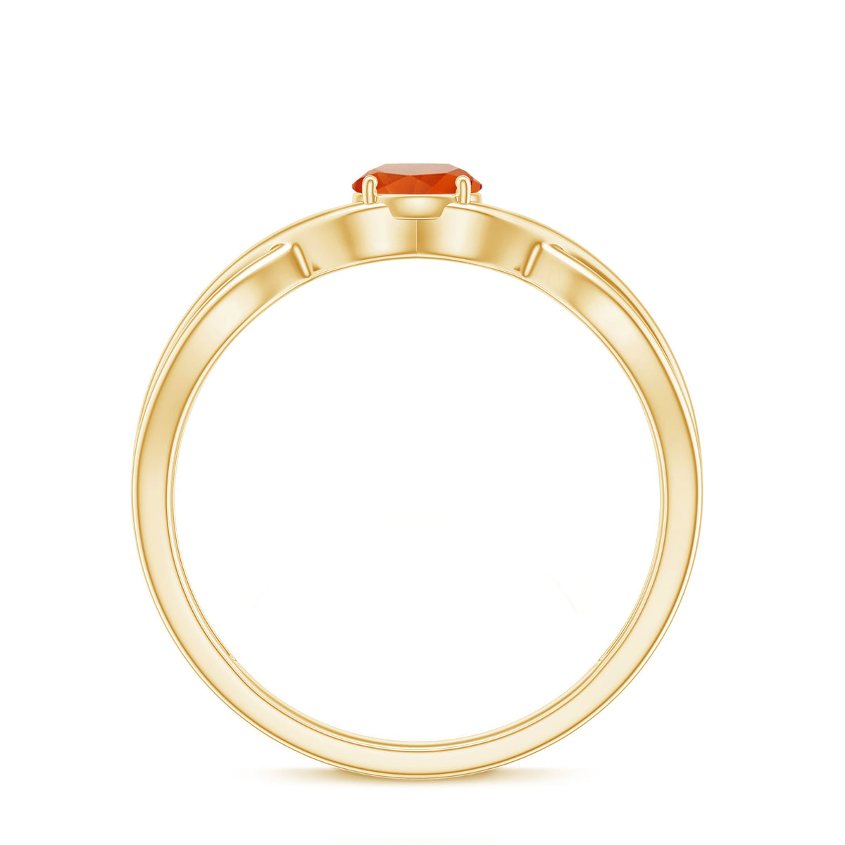 0.4 Carat Solitaire Fire Opal Crossover Engagement Ring