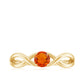 0.4 Carat Solitaire Fire Opal Crossover Engagement Ring