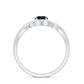 Natural Black Spinel Proposal Ring with Crossover Shank