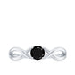 Natural Black Spinel Proposal Ring with Crossover Shank