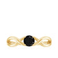 Natural Black Spinel Proposal Ring with Crossover Shank