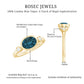 Anillo de compromiso de topacio azul de Londres ovalado engastado en bisel con diamantes