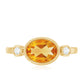 Natural 1 Carat Citrine Diamond Oval Engagement Ring in Bezel Set