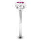 Pink Tourmaline Solitaire East West Ring with Diamond