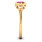 Pink Tourmaline Solitaire East West Ring with Diamond