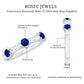 Real Blue Sapphire Half Eternity Ring with Diamond