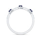 Real Blue Sapphire Half Eternity Ring with Diamond