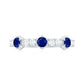 Real Blue Sapphire Half Eternity Ring with Diamond