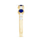 Real Blue Sapphire Half Eternity Ring with Diamond