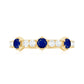 Real Blue Sapphire Half Eternity Ring with Diamond