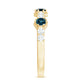Certified London Blue Topaz Eternity Wedding Band with Diamond