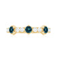 Certified London Blue Topaz Eternity Wedding Band with Diamond