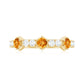 Genuine Citrine Diamond Half Eternity Ring for Anniversary