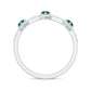 Natural Emerald and Diamond Half Eternity Ring