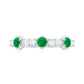 Natural Emerald and Diamond Half Eternity Ring