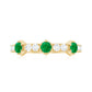 Natural Emerald and Diamond Half Eternity Ring