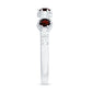 Real Red Garnet Diamond Half Eternity Ring for Anniversary