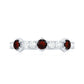 Real Red Garnet Diamond Half Eternity Ring for Anniversary