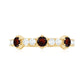 Real Red Garnet Diamond Half Eternity Ring for Anniversary