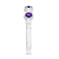 Natural Amethyst Half Eternity Ring with Diamond