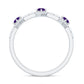 Natural Amethyst Half Eternity Ring with Diamond