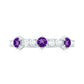 Natural Amethyst Half Eternity Ring with Diamond
