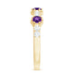 Natural Amethyst Half Eternity Ring with Diamond