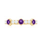 Natural Amethyst Half Eternity Ring with Diamond