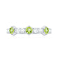 Anillo de media eternidad de peridoto natural y diamantes para aniversario