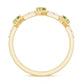 Anillo de media eternidad de peridoto natural y diamantes para aniversario