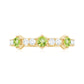 Anillo de media eternidad de peridoto natural y diamantes para aniversario