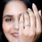 Real Aquamarine and Diamond Half Eternity Ring