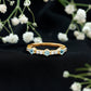Real Aquamarine and Diamond Half Eternity Ring