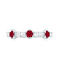 Natural Ruby Diamond Half Eternity Ring for Women