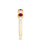 Natural Ruby Diamond Half Eternity Ring for Women