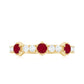 Natural Ruby Diamond Half Eternity Ring for Women