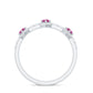 Minimal Half Eternity Ring with Pink Tourmaline and Diamond