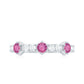 Minimal Half Eternity Ring with Pink Tourmaline and Diamond