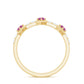 Minimal Half Eternity Ring with Pink Tourmaline and Diamond