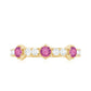 Minimal Half Eternity Ring with Pink Tourmaline and Diamond