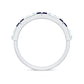 Certified Real Baguette Blue Sapphire Half Eternity Band Ring with Moissanite
