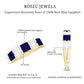 Certified Real Baguette Blue Sapphire Half Eternity Band Ring with Moissanite
