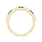 Certified Real Baguette Blue Sapphire Half Eternity Band Ring with Moissanite